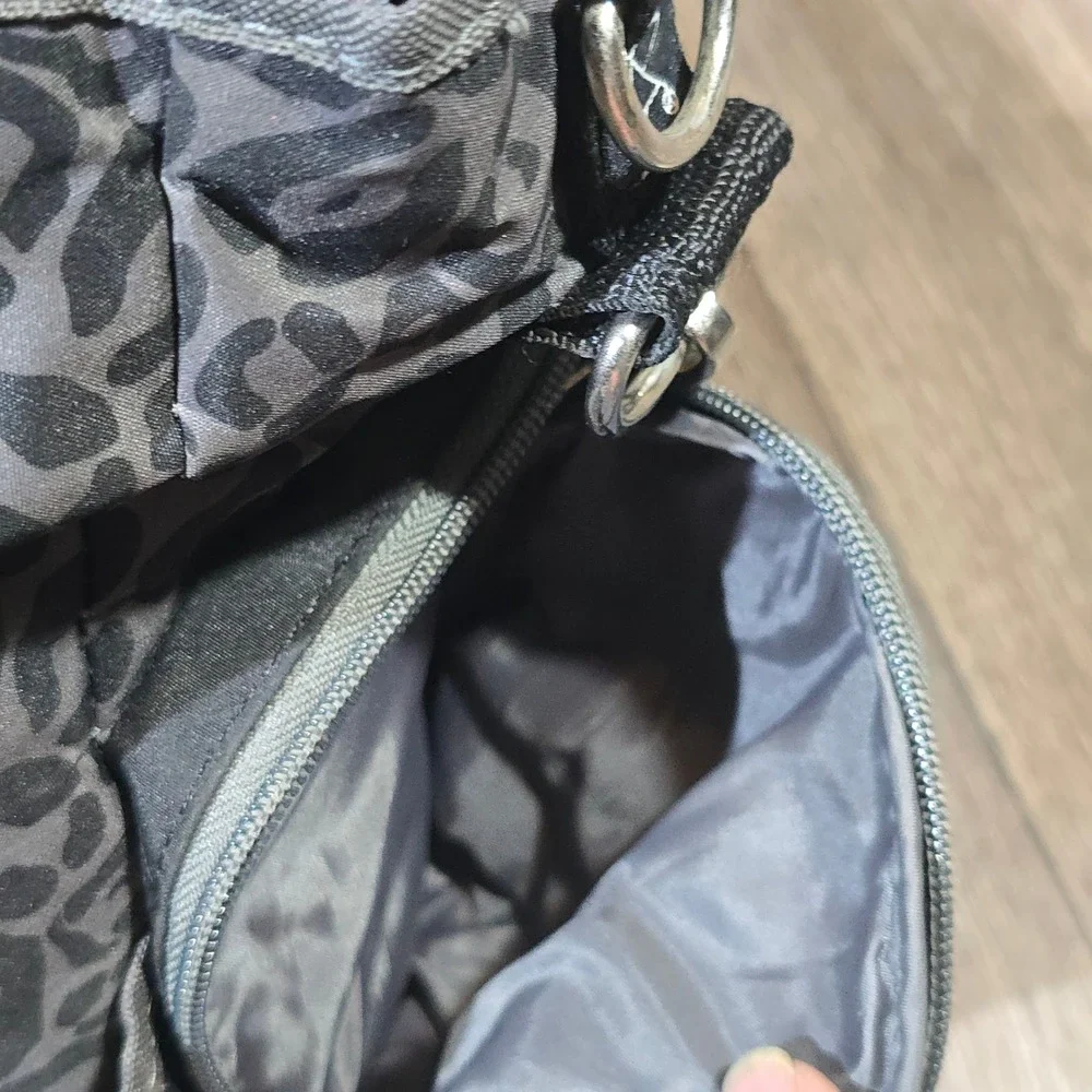 iPackbaby‎ Leopard Print Diaper Bag Messenger Crossbody Travel Tote Black Gray